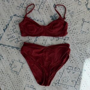 Andie Women's Swim Bikini in Deep Red